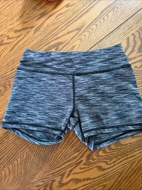 Women's Black Heathered Athletic Shorts with Wide Waistband